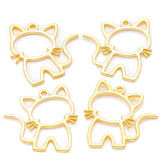 20pcs 5colors Zinc alloy Filigree Stamping Pendants cat Hollow Metal Charms DIY Necklace earrings Jewelry Accessories 27mmx 25mm