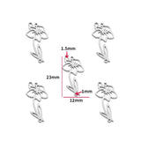 2pcs 12 styles Stainless Steel Flowers Charms Connection For Bracelets DIY Jewelry Making Supplies Jewelry Connector Bulk W433