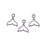 40pcs 12x9.7mm 5 Colors Hollow Whale Tail Charms For DIY Jewelry Making