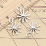 20 piezas dijes flor de girasol 18x14mm colgantes de Color plata tibetana fabricación de joyería antigua artesanía hecha a mano DIY