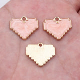 10pcs 15.5x18.6mm 5 Colors Pixel Heart Charms For DIY Jewelry Making