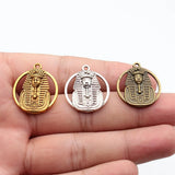 4pcs 26x23mm Ancient Egyptian Double Sided Egyptian Pharaoh Charms For DIY Jewelry Making