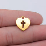 20pcs 17x16mm 6 Colors Heart Cross Charms For DIY Jewelry Making