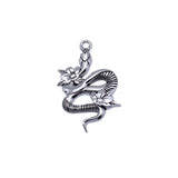 5pcs 43x26mm Antique Silver Color Flower Snake Charms For DIY Jewelry Making