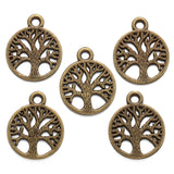 30pcs 5 colors Round tree of life Charms for Earrings necklaces Metal Pendants DIY Jewelry Making Accessories 19*15mm Q257