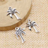 10pcs 13x20mm 2 Colors Antique Bronze Color Antique Silver Color Coconut Tree Charms For DIY Jewelry Making