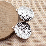 10pcs 30x26mm 5 Colors Hammered Twisted Design Round Charms For DIY Jewelry Making