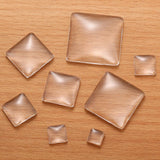 5-50pcs 8-30mm Clear Square Cabochons Transparent Flat Back Glass Cabochon Cameo Settings For DIY Jewelry Making Supplies V1009