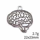 5pcs 22x23mm 2 Colors Antique Bronze Color Antique Silver Color Anatomical Brain Charms For DIY Jewelry Making