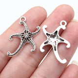 20pcs 26x25mm Antique Silver Color Starfish Charms For DIY Jewelry Making