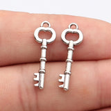 20pcs 26x9mm  Antique Silver Color  Key Charms For DIY Jewelry Making