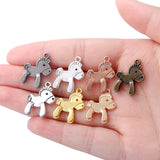 10PCS 22*17mm 7 Colors 3D animal Charms Alloy horse Pendants For DIY necklace Bracelet Handmade Jewelry Accessories Making
