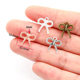 30pcs 6 colours Small Bow knot Charms for Bracelet Necklace Pendant Jewelry Making Handmade Crafts diy Supplies 12*12mm N1176