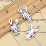 20 piezas dijes langosta cangrejo 20x10mm colgantes de Color plata antigua para hacer joyería tibetana hecha a mano DIY