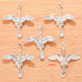 25pcs 6 Color Flying Crane Charm for earring Necklace Keyring jewelry Pendant  DIY Handmade Crafts accessories 24*22mm D568