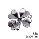 5pcs 28x26mm Kc Gold Color Good Luck Four-Leaf Clover Charms For DIY Jewelry Making