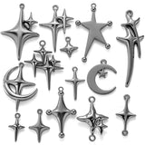 5Pcs 14 styles 3 Colors Star Wishing Meteor Charms For Earrings necklaces Pendants DIY Jewelry Making accessories W299
