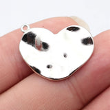 4pcs 26x20mm 5 Colors Hammered Uneven Wave Heart Charms For DIY Jewelry Making