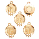 20pcs 6 color 20*15mm alloy Dining plate Charm For Necklace Key Chain Pendant DIY Jewelry Crafts Making Accessories J412