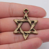 5pcs 45x38mm 2 Colors Antique Bronze Color Antique Silver Color Star Of David Charms For DIY Jewelry Making