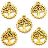 5 colors 30pcs Metal Life Tree Charms Antique Silver Plated Pendant For Jewelry Making Round Tree Necklace Charm 18*16mm Q246