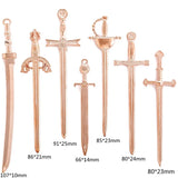 3 Color Mixed Alloy Antique Knight Sword Charms for Jewelry Making DIY Handmade Weapons Pendant