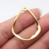 10pcs 41x33mm 3 Colors Hollowed-Out Geometric Teardrop Pendant