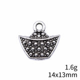 10pcs 14x13mm 2 Colors Antique Silver Color Antique Gold Color Ingots Charms For DIY Jewelry Making