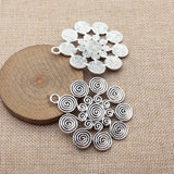 1pcs 61x56mm 2 Colors Antique Silver Color Antique Gold Color Swirl Pendant For DIY Jewelry Making