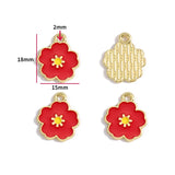 10pcs various styles Enamel Alloy flower Charm Earring Pendant DIY Keychain Necklace Jewelry Accessories W494