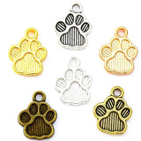 25pcs 6 Color Dog footprints Charm Bracelet Necklace Pendant DIY Jewelry Handmade Accessories 15*12mm