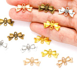 25 pcs 4 color Antique silver color Metal Bow Charms Pendants For Jewelry Making Diy Handmade Jewelry 20*10mm N104