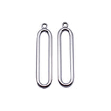 20pcs 33x7.8mm 4 Colors Kc Gold Color Rhodium Color Hollowed-Out Oval Geometric Charms For DIY Jewelry Making
