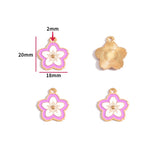 10pcs various styles Enamel Alloy flower Charm Earring Pendant DIY Keychain Necklace Jewelry Accessories W494