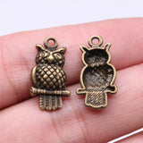 20pcs 21x11mm 2 Colors Antique Bronze Color Antique Silver Color Owl Charms For DIY Jewelry Making