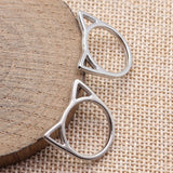 20pcs 21x20mm/16x15mm/13x12mm 6 Colors Hollow Cat Head Frame Charms For DIY Jewelry Making