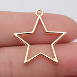 20pcs 30x27mm 5 Colors Hollow Star Charms For DIY Jewelry Making