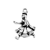 10pcs 13x18mm 2 Colors Antique Bronze Color Antique Silver Color Girl Charms For DIY Jewelry Making