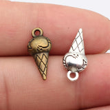 10pcs 19x8x4mm 2 Colors Antique Bronze Color Antique Silver Color Ice Cream Charms For DIY Jewelry Making