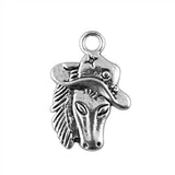 10pcs 23x16mm 2 Colors Antique Bronze Color Antique Silver Color Double Sided Cowboy Hat Horse Head Charms