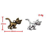 10pcs 30x22mm 2 Colors Antique Bronze Color Antique Silver Color Cat Charms For DIY Jewelry Making