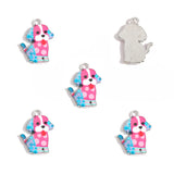 5pcs 21*15mm/23*15mm 14 colors Enamel Alloy dog Charm Earring Pendant DIY Keychain Necklace Jewelry Accessories W533