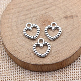20pcs 14x12mm 2 Colors Antique Bronze Color Antique Silver Color Heart Charms For DIY Jewelry Making