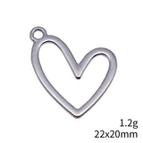 20pcs 22x20mm 5 Colors Geometric Openwork Heart Charms For DIY Jewelry Making