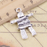 10 Uds. De dijes de piedra para hombre, Stoneman, 36x28mm, colgantes de Color plata tibetana, fabricación de joyería antigua, artesanía hecha a mano DIY