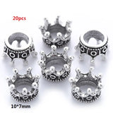 2-40pcs Ancient silver Alloy Loose Spacer Beads Gold Silver Crown Beads for Jewelry Making DIY Bracelet Handmade Accessories