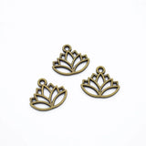 30 pcs 3color Lotus flower charms for necklace&bracelets pendant DIY jewelry making 14*16mm Q1136