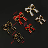 10pcs 15*13/20*17mm 7 colors Enamel Alloy bow Charm Earring Pendant DIY Keychain Necklace Jewelry Accessories W499