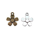 20pcs 17x14mm 2 Colors Antique Bronze Color Antique Silver Color Flowers Charms For DIY Jewelry Making