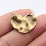 4pcs 26x20mm 5 Colors Hammered Uneven Wave Heart Charms For DIY Jewelry Making